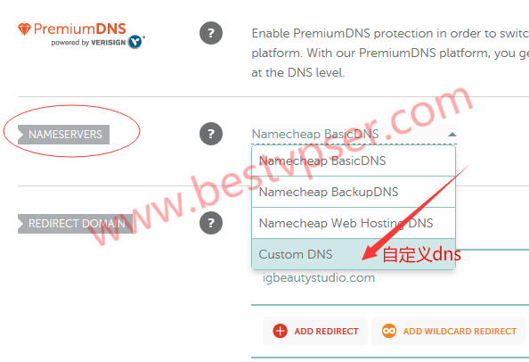 namecheap  自定义dns