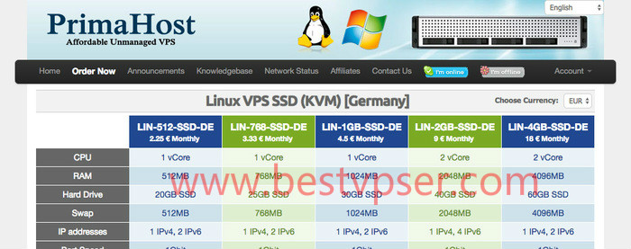 primahost 法国vps